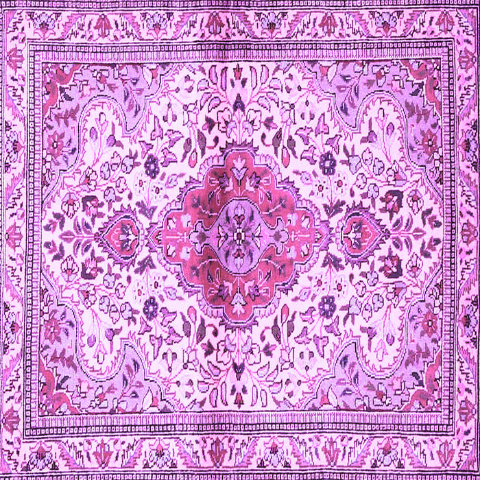 Square Machine Washable Persian Purple Traditional Area Rugs, wshtr4371pur