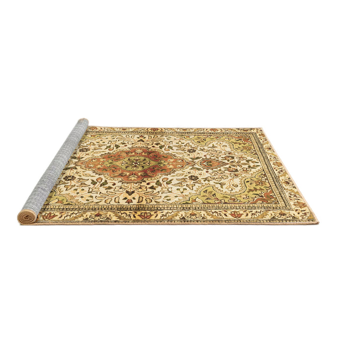 Sideview of Machine Washable Persian Brown Traditional Rug, wshtr4371brn