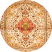 Square Persian Orange Traditional Rug, tr4371org