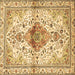 Square Persian Brown Traditional Rug, tr4371brn