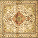 Square Machine Washable Persian Brown Traditional Rug, wshtr4371brn