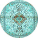 Round Persian Light Blue Traditional Rug, tr4371lblu