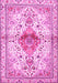 Machine Washable Persian Pink Traditional Rug, wshtr4371pnk