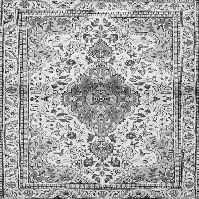 Round Machine Washable Persian Gray Traditional Rug, wshtr4371gry