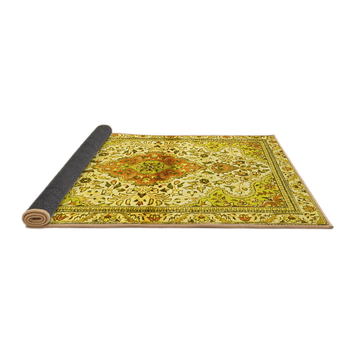 Sideview of Persian Yellow Traditional Rug, tr4371yw