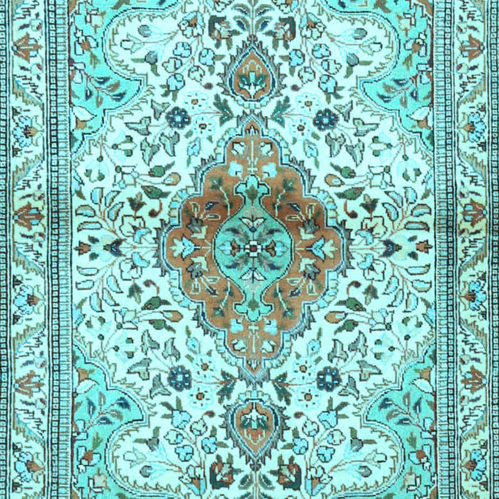 Machine Washable Persian Light Blue Traditional Rug, wshtr4371lblu