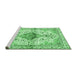 Sideview of Machine Washable Persian Emerald Green Traditional Area Rugs, wshtr4371emgrn