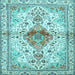 Square Persian Light Blue Traditional Rug, tr4371lblu