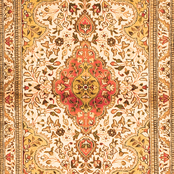 Serging Thickness of Machine Washable Persian Orange Traditional Area Rugs, wshtr4371org
