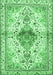 Machine Washable Persian Emerald Green Traditional Area Rugs, wshtr4371emgrn