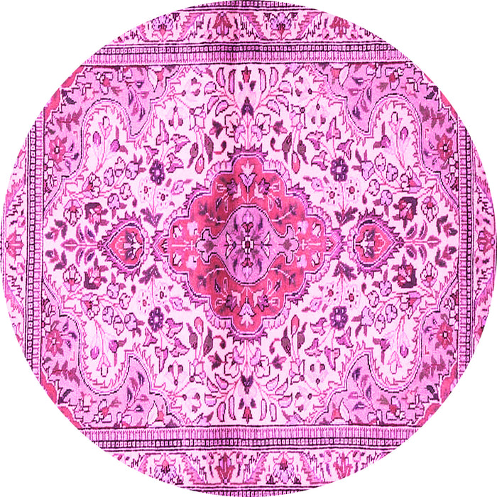 Round Persian Pink Traditional Rug, tr4371pnk
