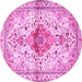Round Persian Pink Traditional Rug, tr4371pnk