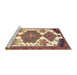 Sideview of Machine Washable Traditional Brown Red Rug, wshtr4372