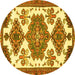 Round Persian Yellow Traditional Rug, tr4372yw