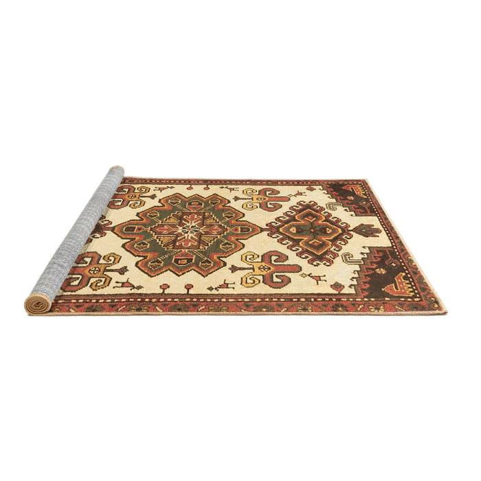 Sideview of Machine Washable Persian Brown Traditional Rug, wshtr4372brn
