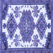 Square Machine Washable Persian Blue Traditional Rug, wshtr4372blu