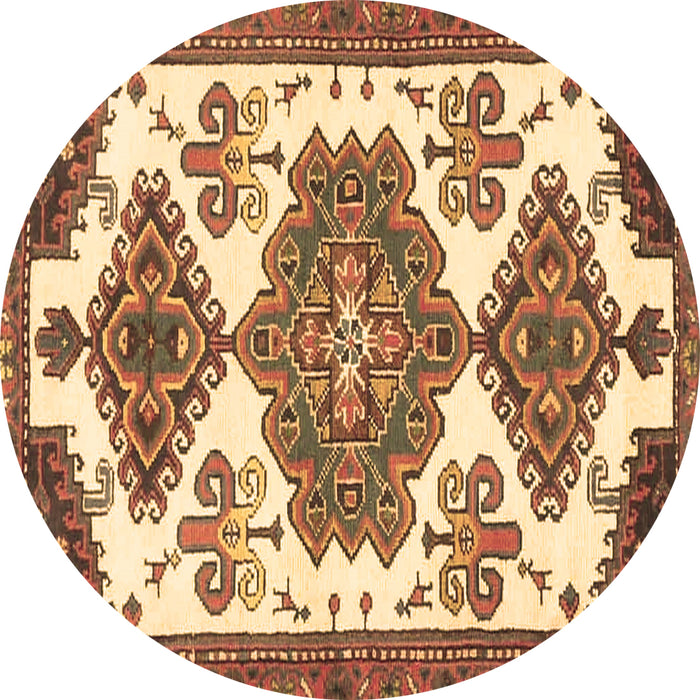 Round Machine Washable Persian Brown Traditional Rug, wshtr4372brn