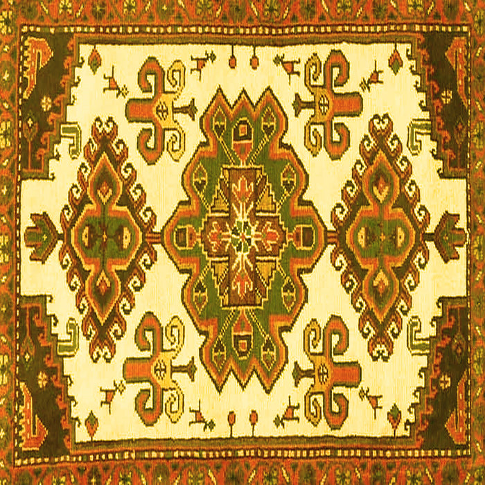 Square Persian Yellow Traditional Rug, tr4372yw