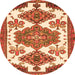 Square Persian Orange Traditional Rug, tr4372org