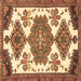 Square Persian Brown Traditional Rug, tr4372brn