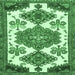 Square Machine Washable Persian Emerald Green Traditional Area Rugs, wshtr4372emgrn