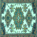 Square Persian Turquoise Traditional Rug, tr4372turq