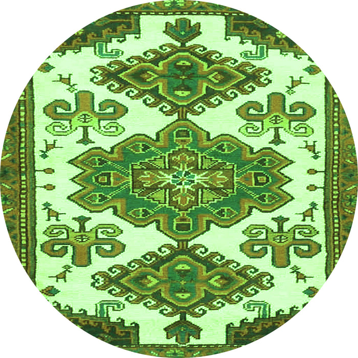 Square Persian Green Traditional Rug, tr4372grn