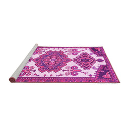 Sideview of Machine Washable Persian Pink Traditional Rug, wshtr4372pnk