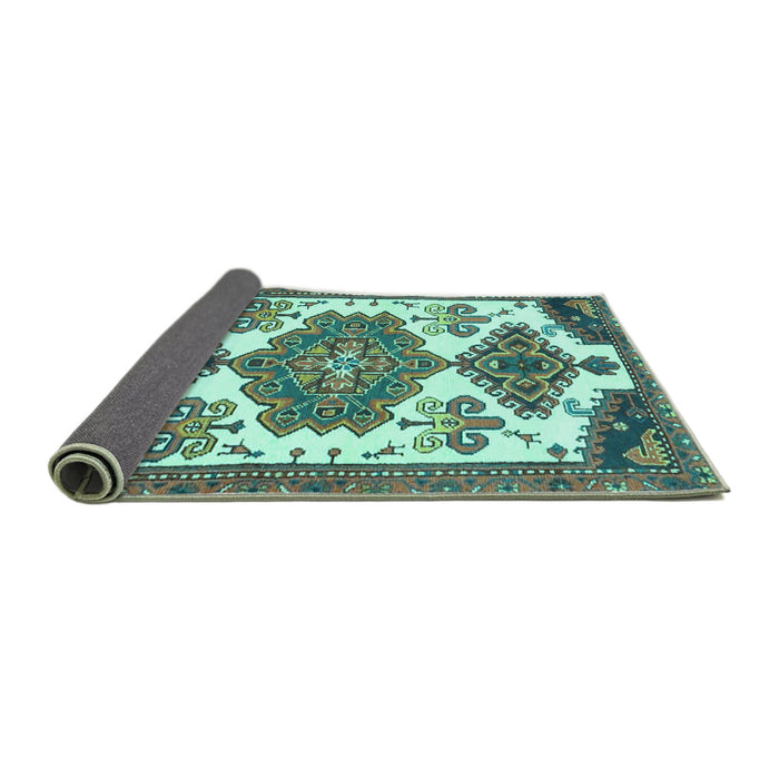Sideview of Persian Turquoise Traditional Rug, tr4372turq