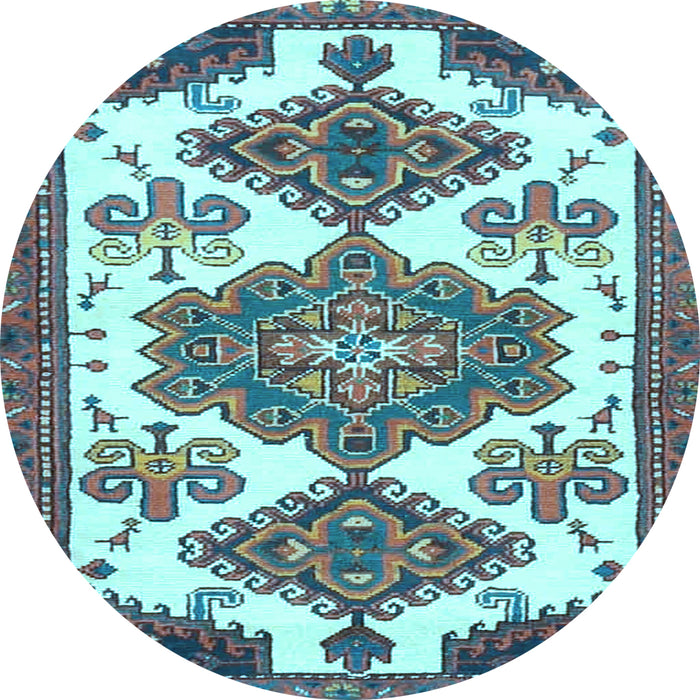 Round Persian Light Blue Traditional Rug, tr4372lblu
