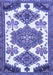 Machine Washable Persian Blue Traditional Rug, wshtr4372blu