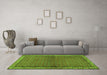 Machine Washable Persian Green Traditional Area Rugs in a Living Room,, wshtr4373grn