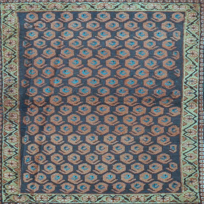 Square Machine Washable Persian Light Blue Traditional Rug, wshtr4373lblu