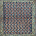 Square Machine Washable Persian Light Blue Traditional Rug, wshtr4373lblu