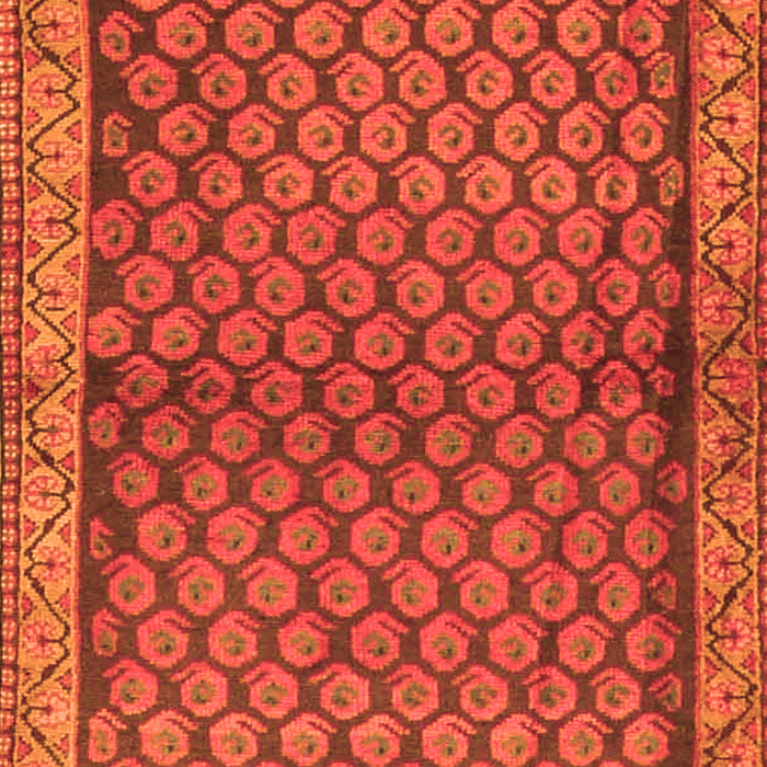 Serging Thickness of Machine Washable Persian Orange Traditional Area Rugs, wshtr4373org