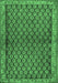 Machine Washable Persian Emerald Green Traditional Area Rugs, wshtr4373emgrn