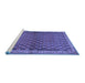Sideview of Machine Washable Persian Blue Traditional Rug, wshtr4373blu