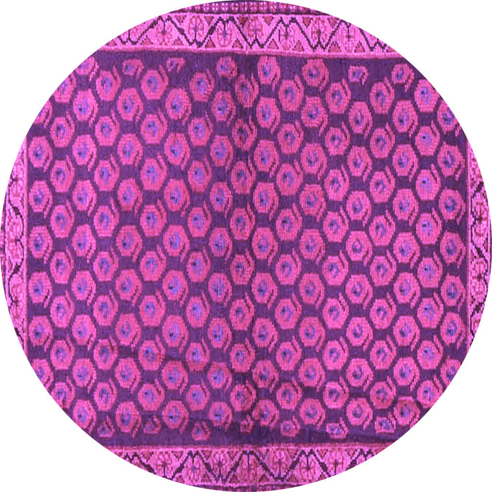 Round Persian Purple Traditional Rug, tr4373pur