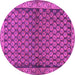 Round Persian Purple Traditional Rug, tr4373pur