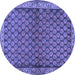 Round Persian Blue Traditional Rug, tr4373blu