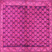 Square Machine Washable Persian Pink Traditional Rug, wshtr4373pnk