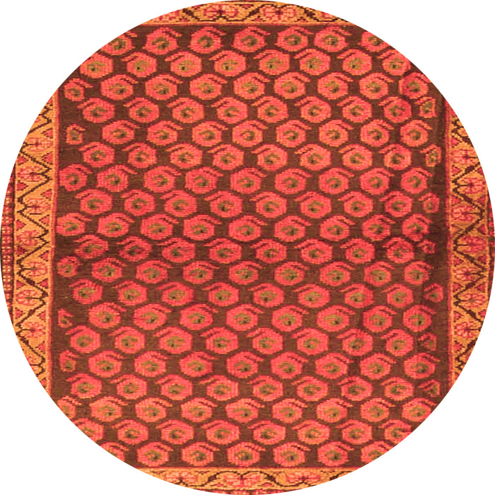 Machine Washable Persian Orange Traditional Area Rugs, wshtr4373org