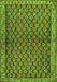 Serging Thickness of Machine Washable Persian Green Traditional Area Rugs, wshtr4373grn