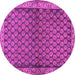 Round Machine Washable Persian Purple Traditional Area Rugs, wshtr4373pur