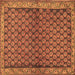 Square Persian Brown Traditional Rug, tr4373brn