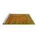 Sideview of Machine Washable Persian Yellow Traditional Rug, wshtr4374yw