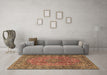 Machine Washable Persian Brown Traditional Rug in a Living Room,, wshtr4374brn