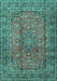 Machine Washable Persian Turquoise Traditional Area Rugs, wshtr4374turq