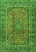 Serging Thickness of Machine Washable Persian Green Traditional Area Rugs, wshtr4374grn