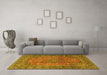 Machine Washable Persian Yellow Traditional Rug in a Living Room, wshtr4374yw